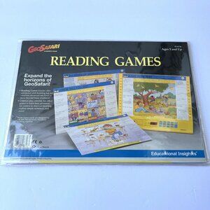 Vintage 1994 Geosafari Reading Games EI-8726 10 Cards 20 Lessons COMPLETE